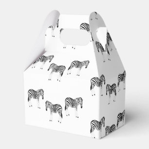 Zebra animal pattern on white favor boxes