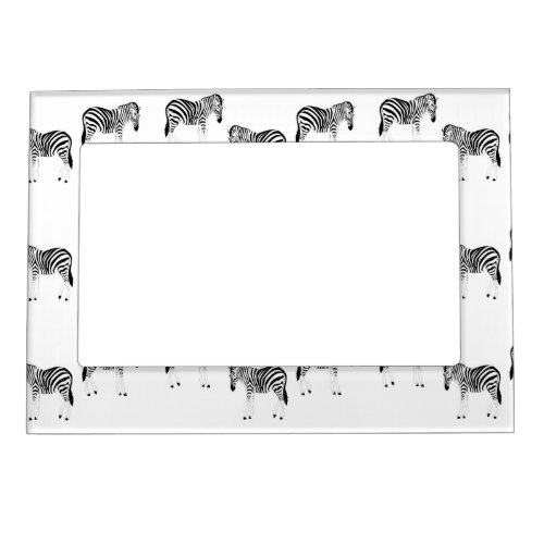 Zebra animal pattern on white magnetic frame