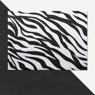 Zebra Animal Print Black and White Safari  Cloth Placemat