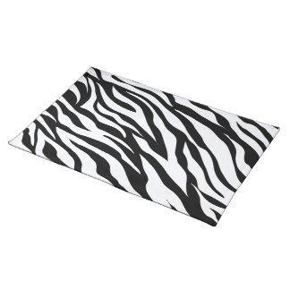 Zebra Animal Print Black and White Safari Cloth Placemat