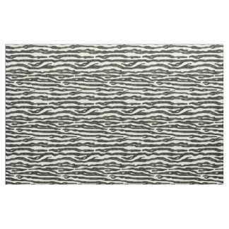 Zebra Animal Print Black Ecru Striped Pattern Fabric