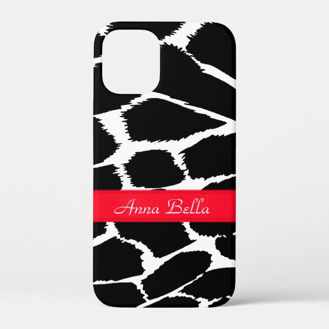 Zebra animal print black white & red  Case-Mate iPhone case (Back)