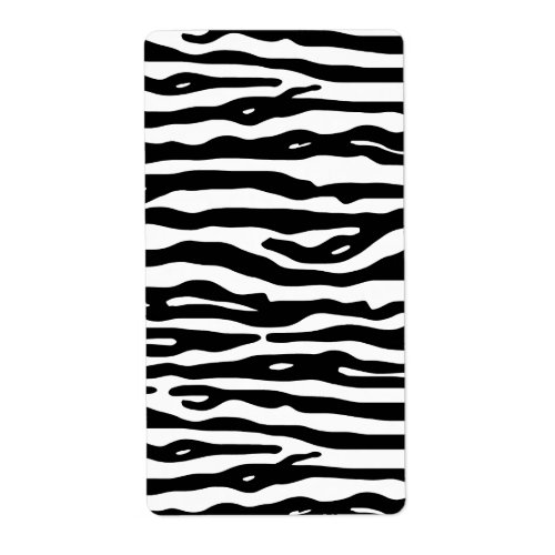 Zebra Animal Print Black White Stripes Pattern Label