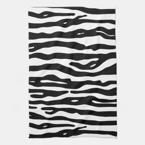 Zebra Animal Print Black White Stripes Pattern Towel