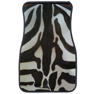 Animal Print Zebra Stripes Leopard Spots Green Car Mat