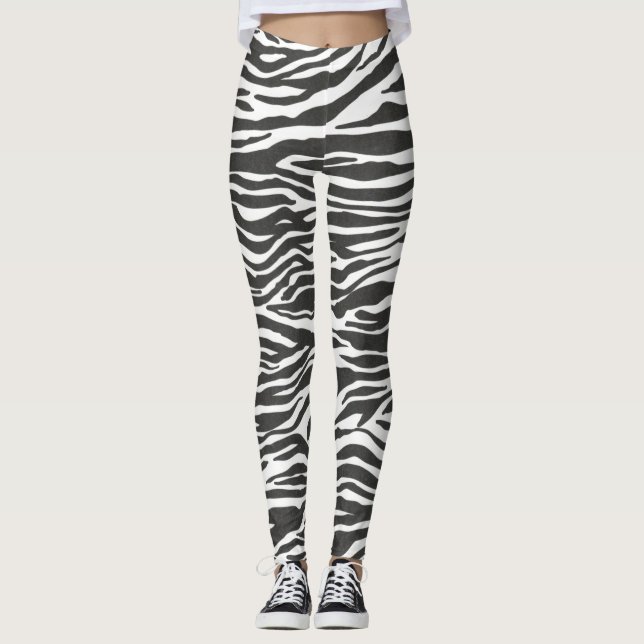 zebra animal print leggings yoga pants tights (Front)