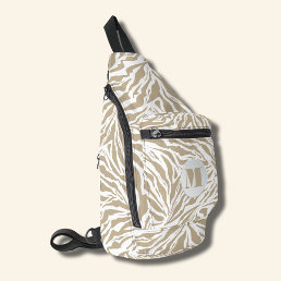 Zebra Animal Print Monogrammed Sling Bag
