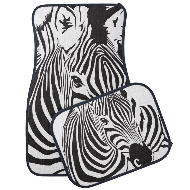 Zebra Animal Print Pattern Car Mat (Set)