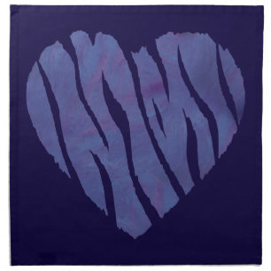 Zebra Animal Print Purple Heart Cloth Napkin