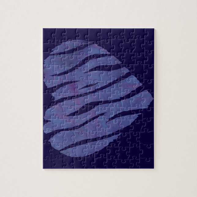 Zebra Animal Print Purple Heart Jigsaw Puzzle (Vertical)