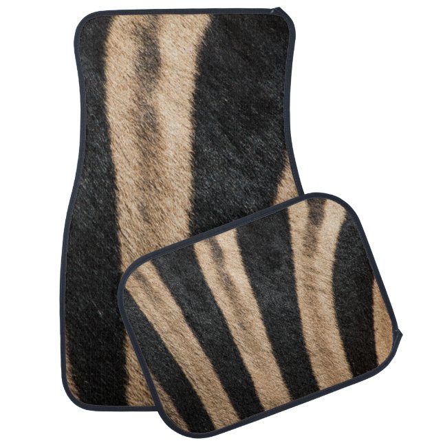 ZEBRA ANIMAL PRINT STRIPE CAR FLOOR MAT (Set)