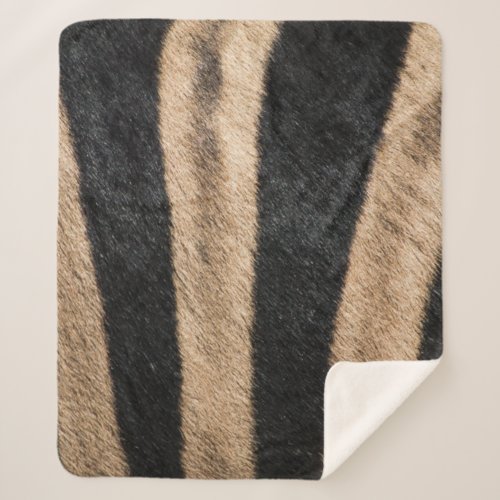 ZEBRA ANIMAL PRINT STRIPE SHERPA BLANKET