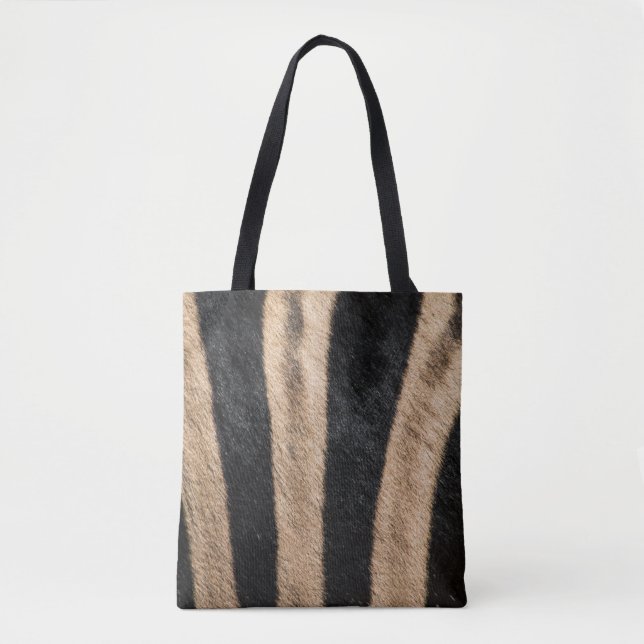 ZEBRA ANIMAL PRINT STRIPE TOTE BAG (Front)