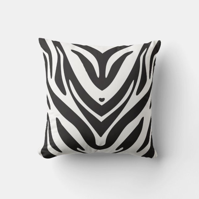 Zebra Animal Print Throw Pillow (Front)