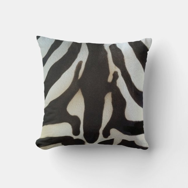 Zebra Animal Print Throw Pillow (Front)