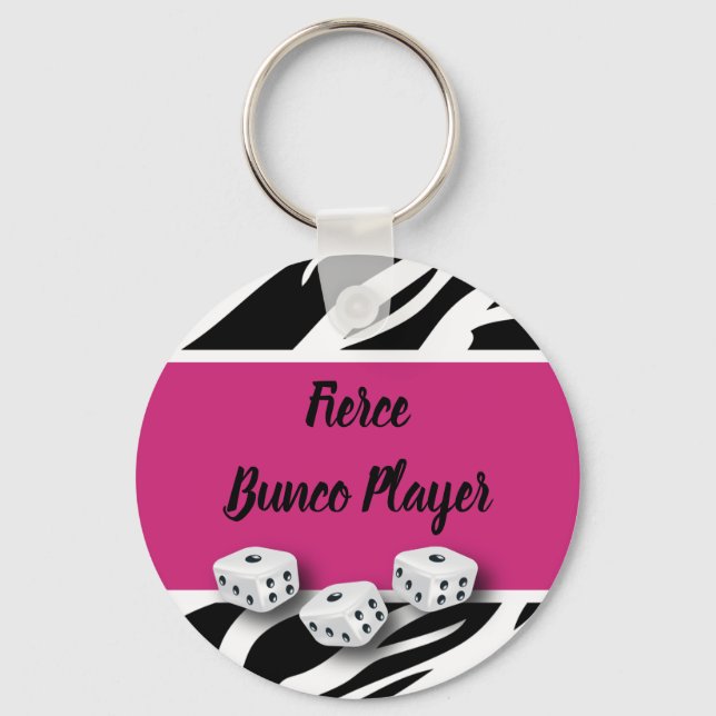 Zebra Animal Print WIld Bunco Player Keychain (Front)