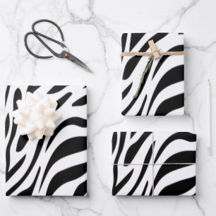Zebra Animal Print Wrapping Paper Flat Sheet
