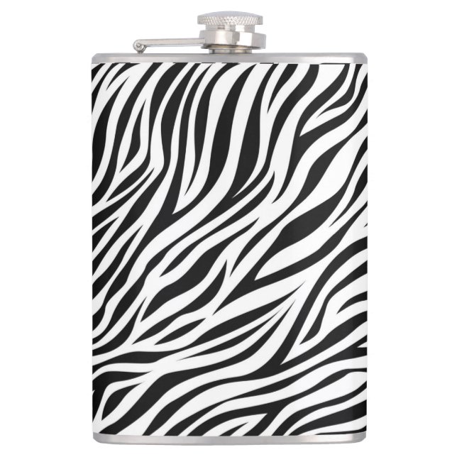 Zebra Animal Skin Print Pattern-15391 Flask (Front)