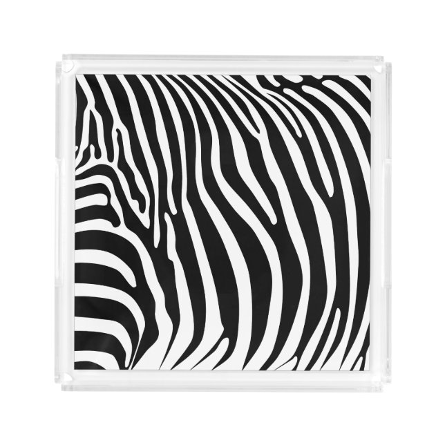 Zebra Animalprint Acrylic Tray (Front)