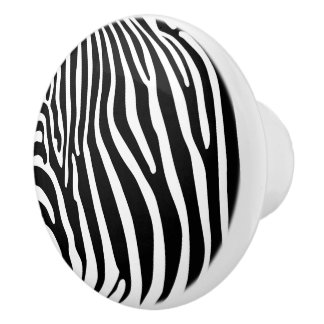 Zebra Animalprint Ceramic Knob