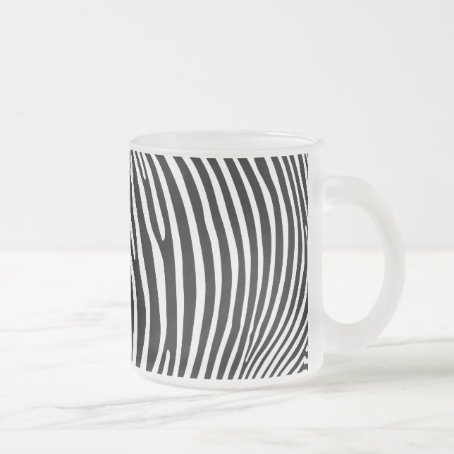 Zebra Animalprint Frosted Glass Coffee Mug (Right)