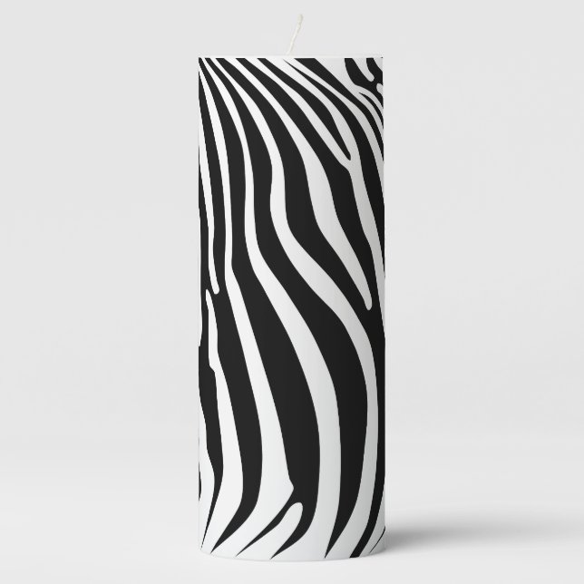 Zebra Animalprint Pillar Candle (Front)