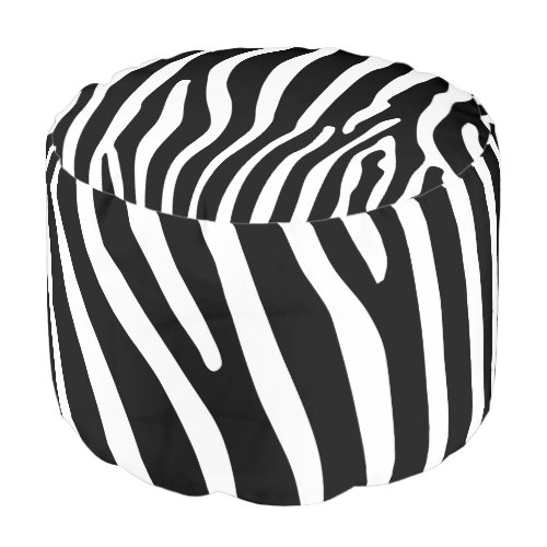 Zebra Animalprint Pouf