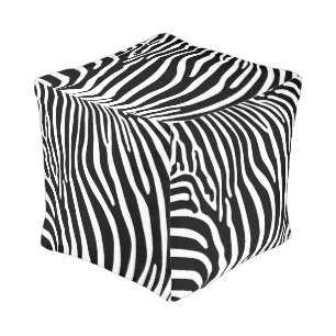 Zebra Animalprint Pouf