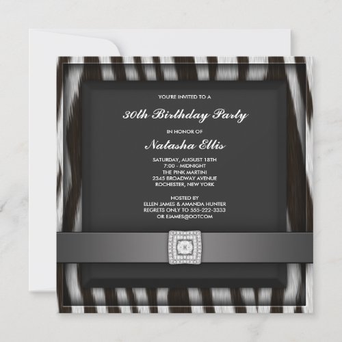 Zebra Any Number Party Invitation Template