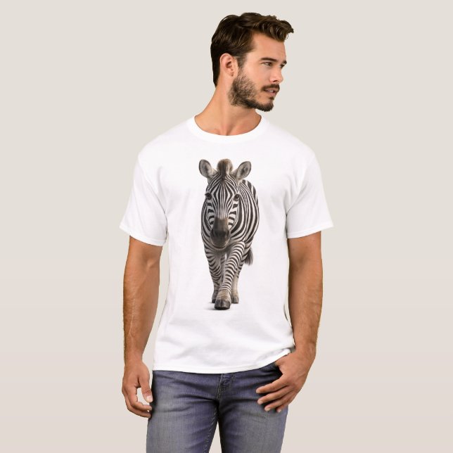 Zebra Approaching T-Shirt (Front Full)