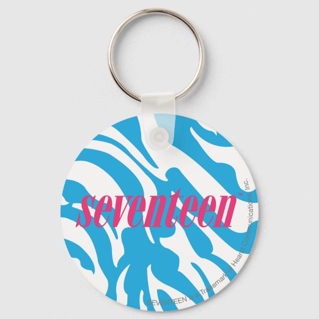 Zebra Aqua Keychain (Front)