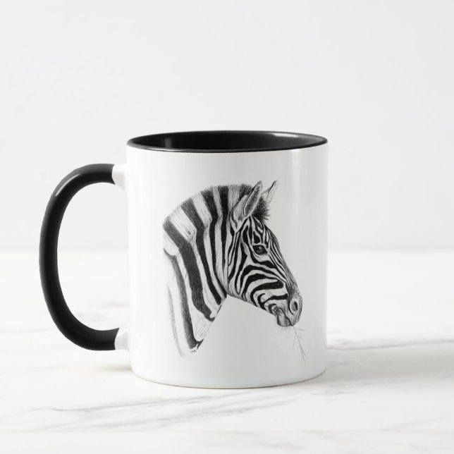 Zebra Art Coffee Mug – Elegant (Left)