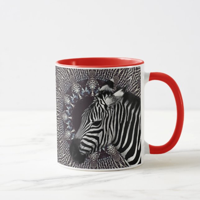 Zebra Art Red Combo Mug (Right)