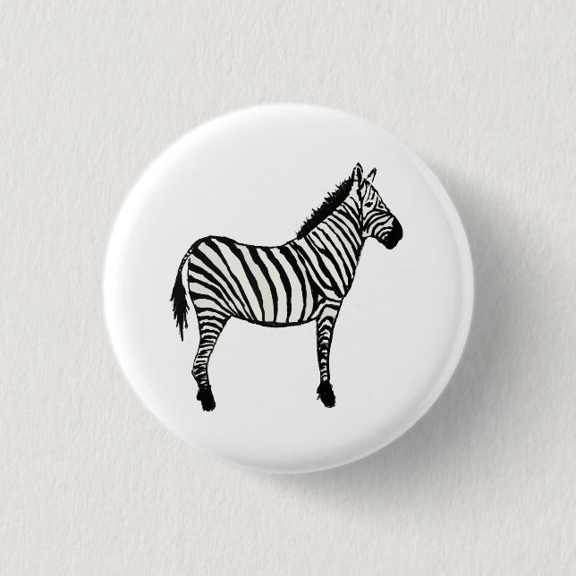 Zebra Art Safari Animal Button (Front)