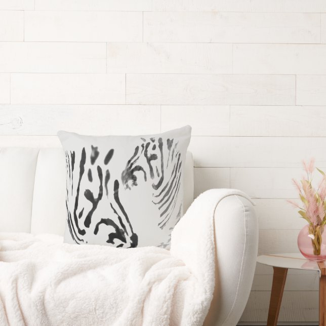 Zebra Art Wildlife Custom Color Throw Pillow (Couch)