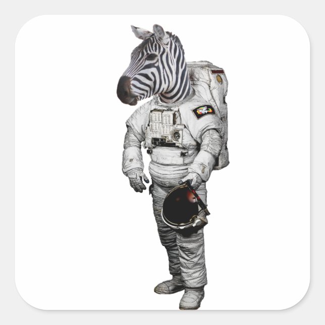Zebra Astronaut Sticker (Front)