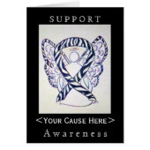 Zebra Awareness Ribbon Angel Customized Card (Front)
