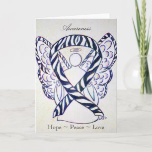 Zebra Awareness Ribbon Angel Greeting Card