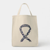 Zebra Awareness Ribbon Custom Art Tote Bag (Back)