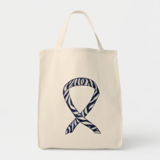 Zebra Awareness Ribbon Custom Art Tote Bag