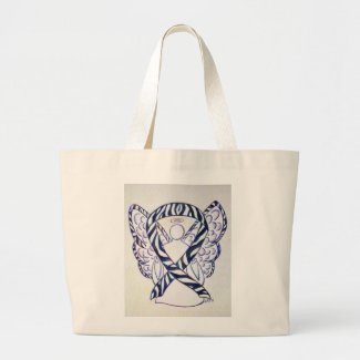 Zebra Awareness Ribbon Custom Art Tote Bag
