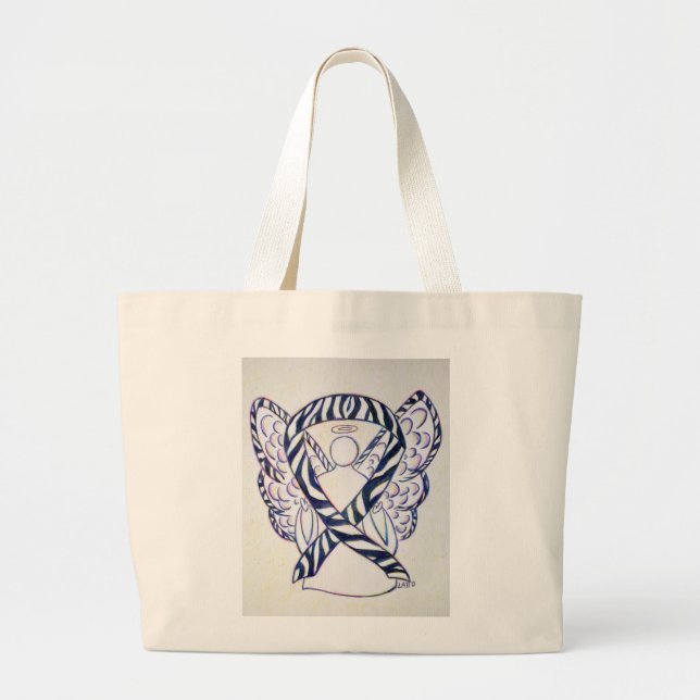Zebra Awareness Ribbon Custom Art Tote Bag (Front)