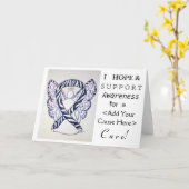Zebra Awareness Ribbon Custom Cause Angel Cards (Yellow Flower)