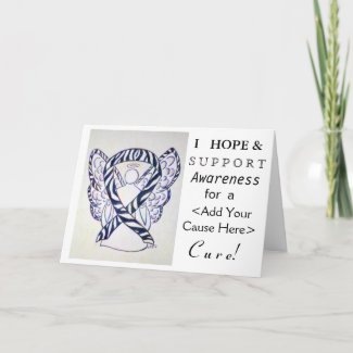 Zebra Awareness Ribbon Custom Cause Angel Cards