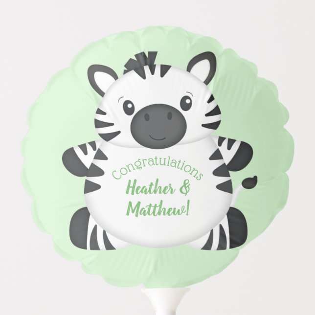 Zebra Baby Shower Balloon (Front)