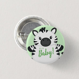 Zebra Baby Shower Button