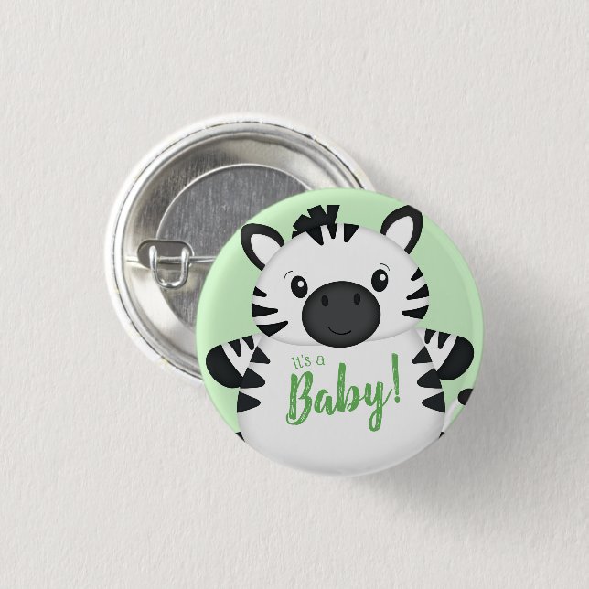 Zebra Baby Shower Button (Front & Back)