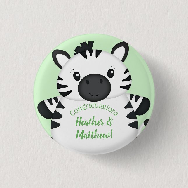 Zebra Baby Shower Button (Front)