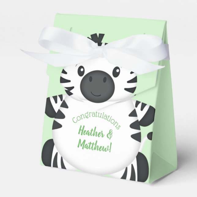Zebra Baby Shower Favor Boxes (Front Side)