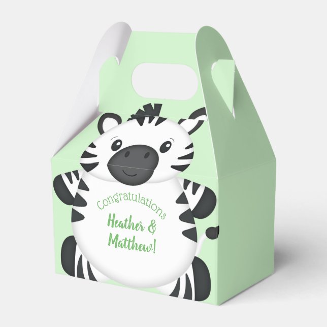 Zebra Baby Shower Favor Boxes (Front Side)